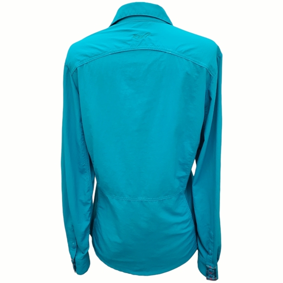 Kuhl Wunderer Button Down Shirt Turquoise Longsleeve Vented Hiking Outdoor Sz S - Picture 9 of 17